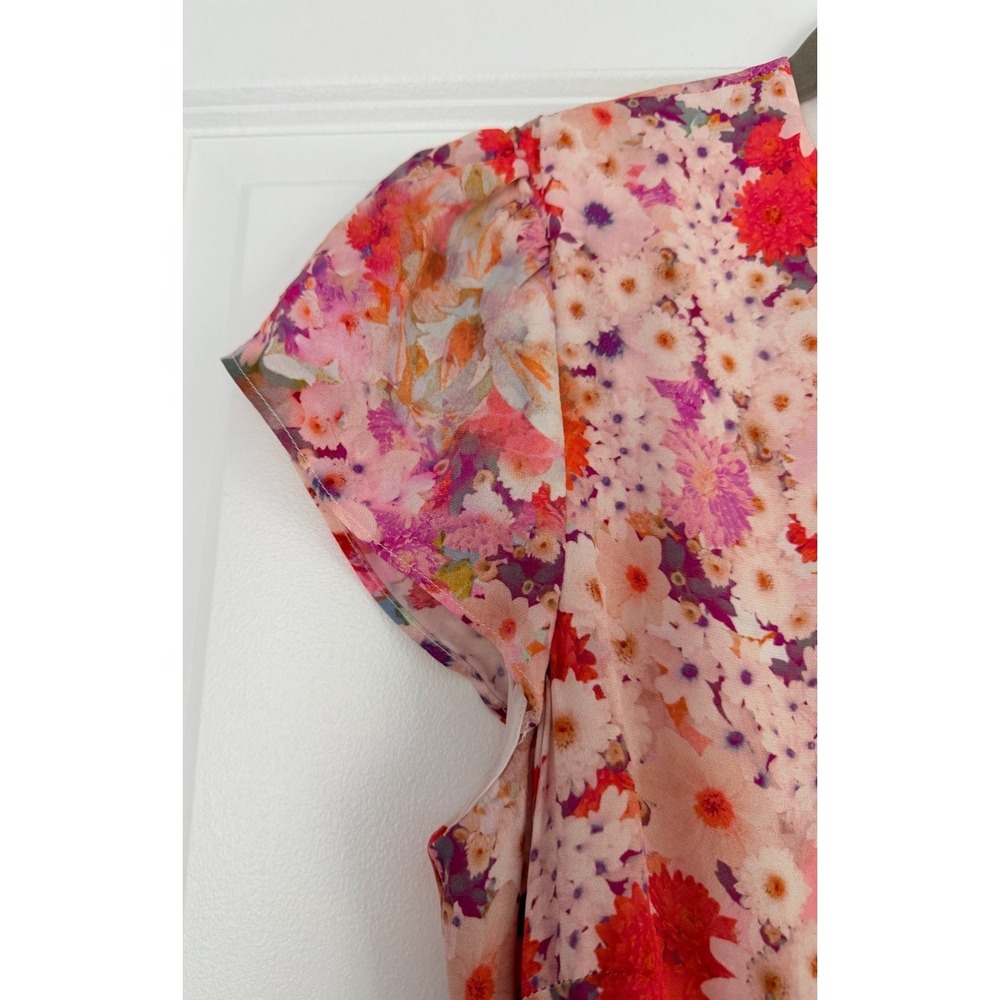 Reiss NWT Floral Ombre Midi Dress US 8 Pink Multicolor Slit Wedding Guest $290 - Picture 11 of 14